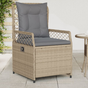 vidaXL Tuinstoelen 2 st verstelbaar poly rattan beige