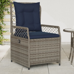 vidaXL Liggende tuinstoelen 2 stuks grijs polyrotan