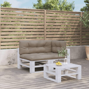 vidaXL Palletkussens 3 st stof taupe
