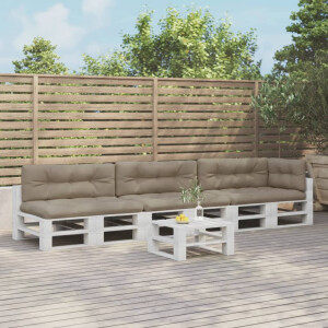 vidaXL Palletkussens 7 st stof taupe