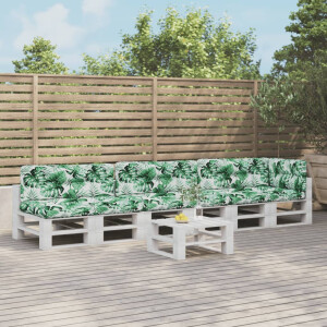 vidaXL Palletkussens 7 st bladpatroon stof