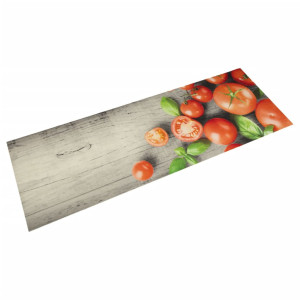 vidaXL Keukenmat wasbaar tomatenprint 60x180 cm fluweel