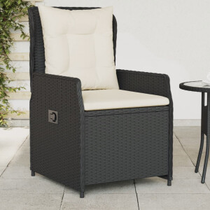 vidaXL Tuinstoelen 2 st verstelbaar poly rattan zwart