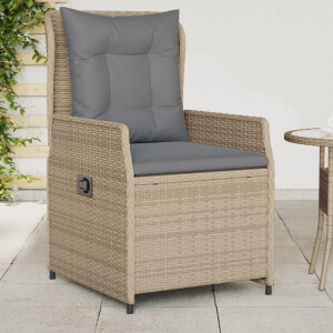vidaXL Tuinstoelen 2 st verstelbaar poly rattan beige