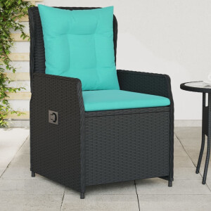 vidaXL Liggende tuinstoelen 2 stuks zwart polyrotan