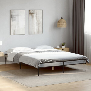 vidaXL Bedframe bewerkt hout metaal grijs sonoma eiken 160x200 cm