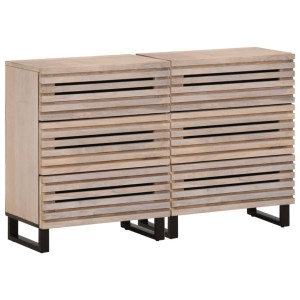 vidaXL Dressoirs 2 st 60x34x75 cm massief mangohout