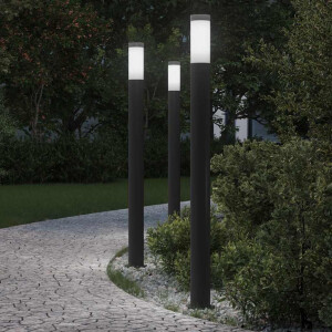 vidaXL Bolderverlichting 3 stuks 110 cm RVS IP44