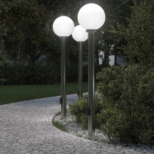vidaXL Bolderverlichting met stopcontact 3 stuks 120 cm RVS IP44