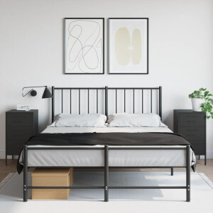 vidaXL Nachtkastjes 2 st 36x39x68 cm staal zwart