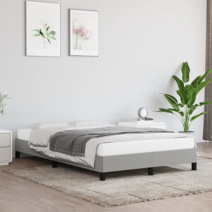 vidaXL Bedframe zonder matras 120x190 cm stof lichtgrijs