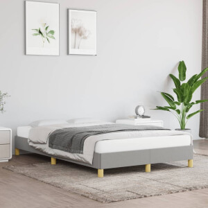 vidaXL Bedframe zonder matras 120x190 cm stof lichtgrijs