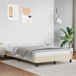 vidaXL Bedframe zonder matras 120x190 cm kunstleer crème