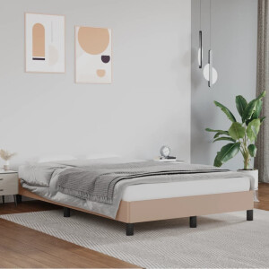 vidaXL Bedframe zonder matras 120x190 cm kunstleer cappuccinokleurig