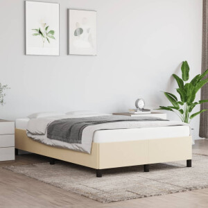 vidaXL Bedframe zonder matras 120x190 cm stof crèmekleurig