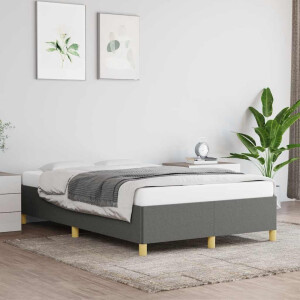 vidaXL Bedframe zonder matras 120x190 cm stof donkergrijs