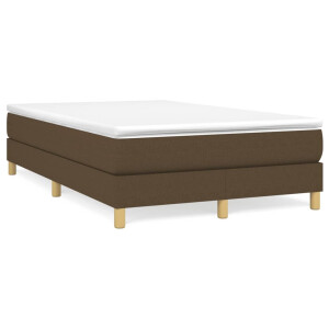 vidaXL Boxspring met matras stof donkerbruin 120x190 cm