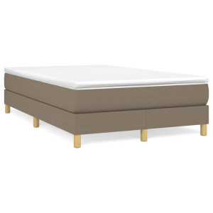 vidaXL Boxspring met matras stof taupe 120x190 cm