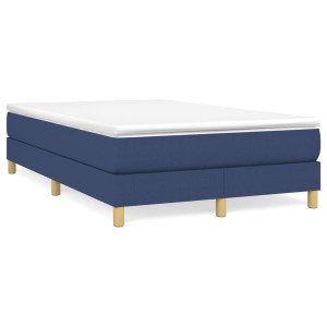 vidaXL Boxspring met matras stof blauw 120x190 cm