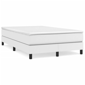 vidaXL Boxspring met matras kunstleer wit 120x190 cm