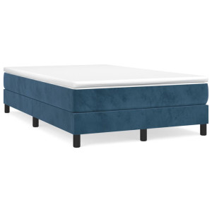 vidaXL Boxspring met matras fluweel donkerblauw 120x190 cm