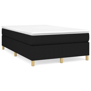 vidaXL Boxspring met matras stof zwart 120x190 cm