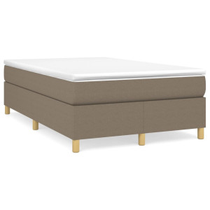 vidaXL Boxspring met matras stof taupe 120x190 cm