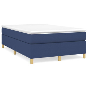 vidaXL Boxspring met matras stof blauw 120x190 cm