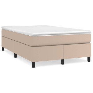 vidaXL Boxspring met matras kunstleer cappuccinokleurig 120x190 cm