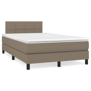 vidaXL Boxspring met matras stof taupe 120x190 cm