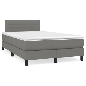 vidaXL Boxspring met matras stof donkergrijs 120x190 cm