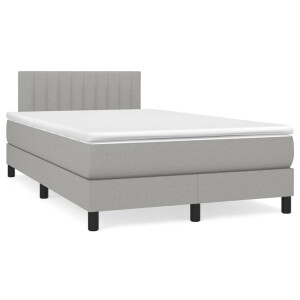 vidaXL Boxspring met matras stof lichtgrijs 120x190 cm
