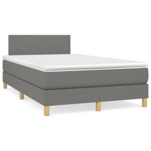 vidaXL Boxspring met matras stof donkergrijs 120x190 cm