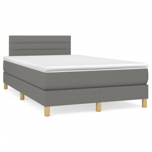 vidaXL Boxspring met matras stof donkergrijs 120x190 cm
