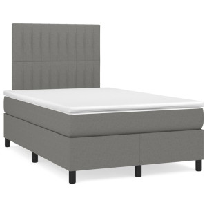 vidaXL Boxspring met matras stof donkergrijs 120x190 cm