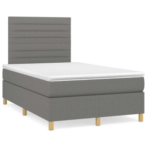 vidaXL Boxspring met matras stof donkergrijs 120x190 cm