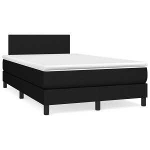 vidaXL Boxspring met matras en LED stof zwart 120x190 cm