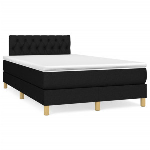 vidaXL Boxspring met matras en LED stof zwart 120x190 cm