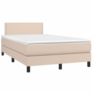 vidaXL Boxspring met matras en LED kunstleer cappuccinokleur 120x190cm