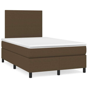 vidaXL Boxspring met matras en LED stof donkerbruin 120x190 cm