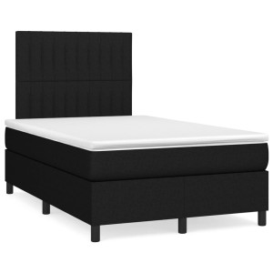 vidaXL Boxspring met matras en LED stof zwart 120x190 cm