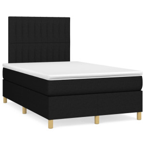 vidaXL Boxspring met matras en LED stof zwart 120x190 cm