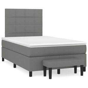 vidaXL Boxspring met matras stof donkergrijs 120x190 cm