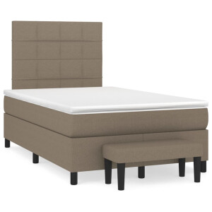 vidaXL Boxspring met matras stof taupe 120x190 cm