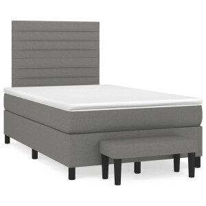 vidaXL Boxspring met matras stof donkergrijs 120x190 cm