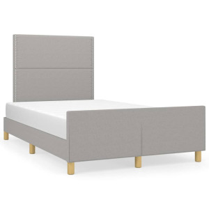 vidaXL Bedframe zonder matras 120x190 cm stof lichtgrijs