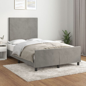 vidaXL Bedframe zonder matras 120x190 cm fluweel lichtgrijs