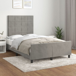 vidaXL Bedframe zonder matras 120x190 cm fluweel lichtgrijs