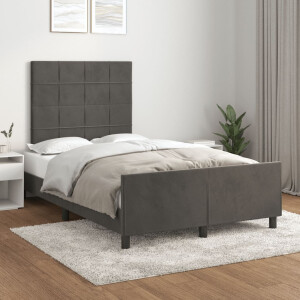 vidaXL Bedframe zonder matras 120x190 cm fluweel donkergrijs