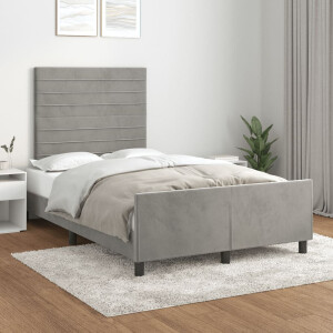 vidaXL Bedframe zonder matras 120x190 cm fluweel lichtgrijs